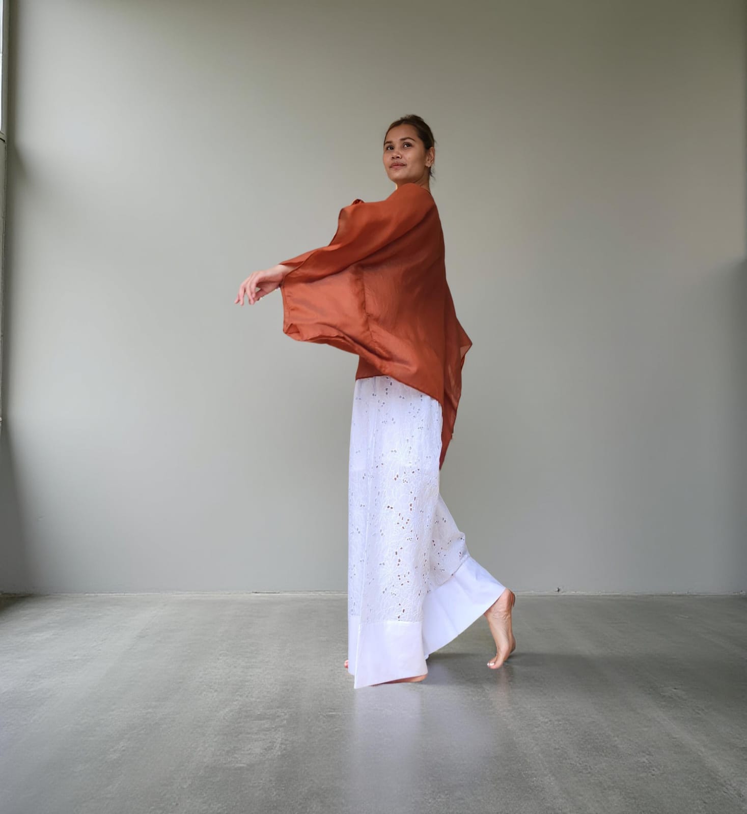 "Flamboyan" Blouse Brick Red