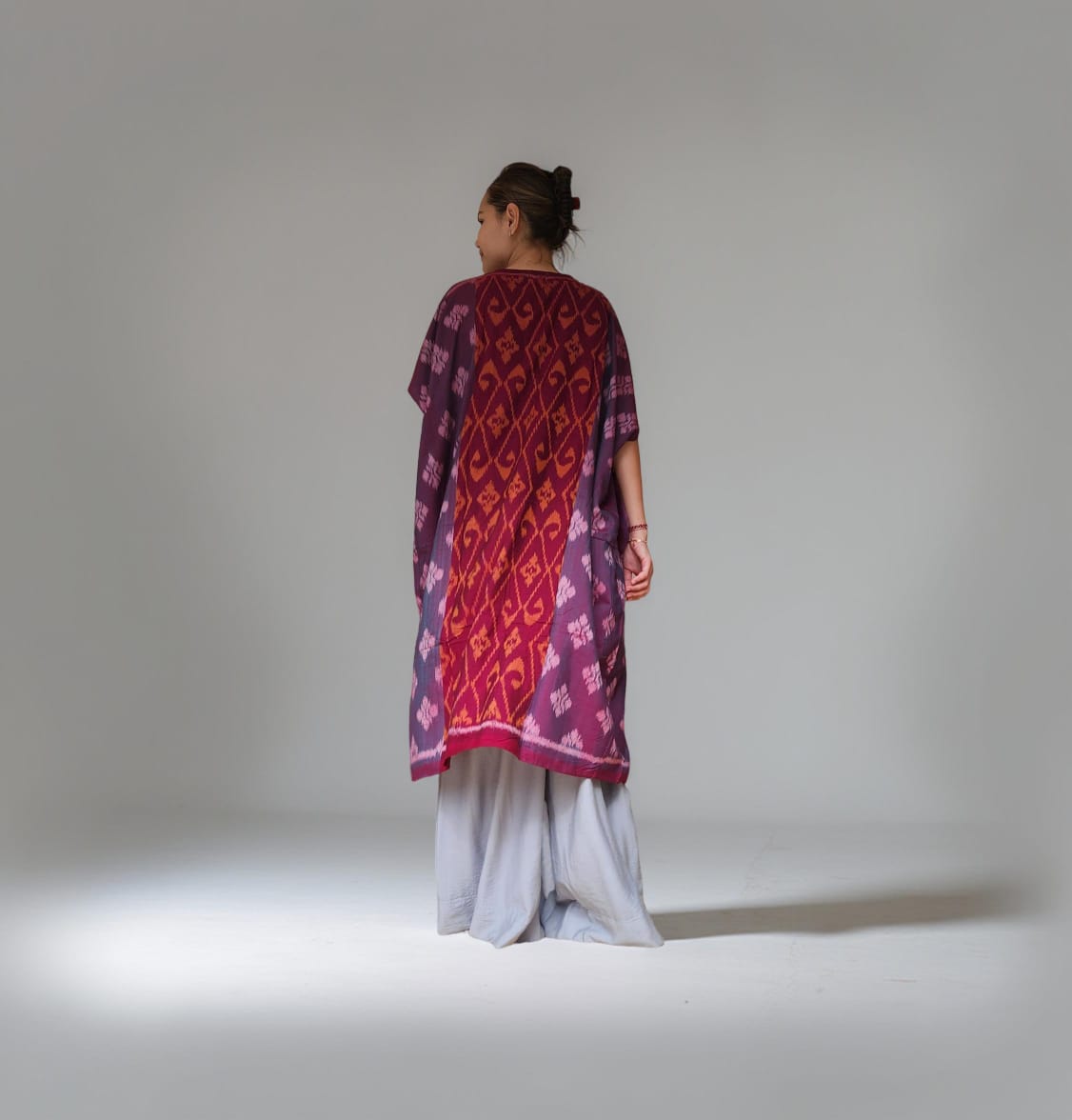 "Gumitir" Khaftan Midi Purple mix Red